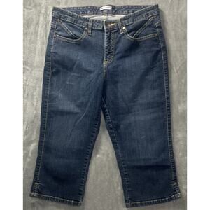Lee Capri Jeans Womens 12 Lower On Waist Med Wash Mom Normcore USA